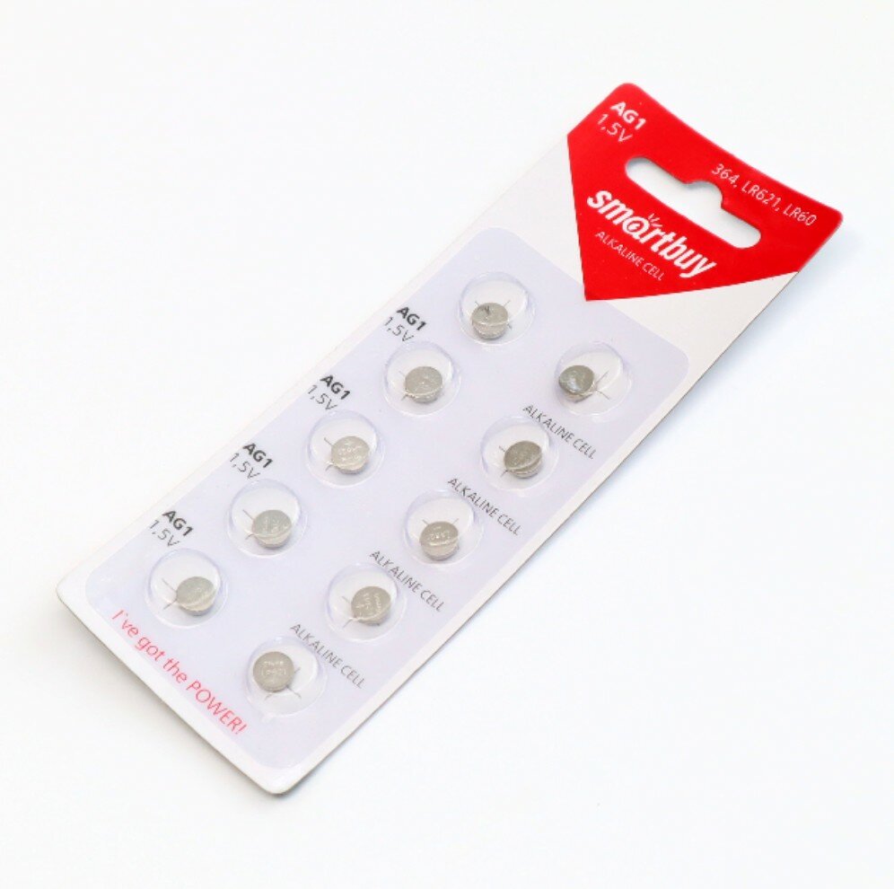 Батарейка Smartbuy AG1  в упаковке  10 шт 