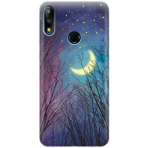 фото Re:pa накладка transparent для asus zenfone max pro (m2) zb631kl с принтом "месяц в ветвях"