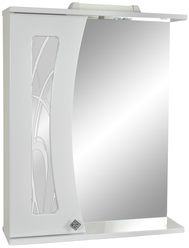 Зеркало-шкаф Селена 60 DORATIZ 2711.140, белый со стеклом, с подсветкой и розеткой