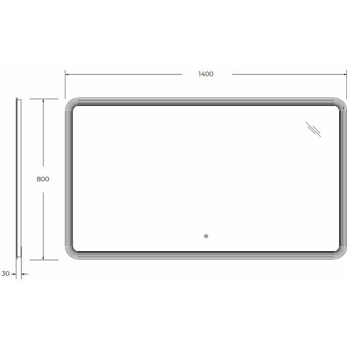 Зеркало с лазерной гравировкой, контурной подсветкой сенсорным выключателем CEZARES CZR-SPC-DUET-1400-800-LED-TCH - фотография № 12