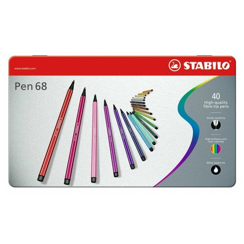 STABILO Фломастеры Pen 68 (6840-6), разноцветные, 40 шт.