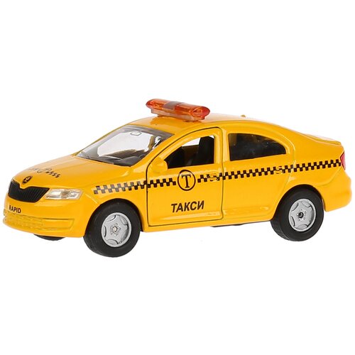 Такси ТЕХНОПАРК Skoda Rapid Такси (SB-18-22-SR-T-WB) 1:32, 12 см, желтый