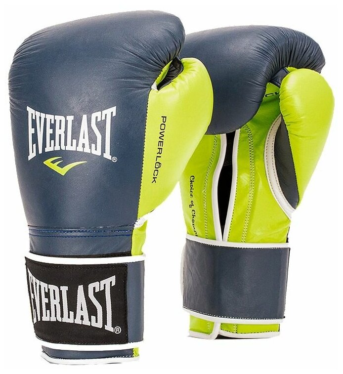 Перчатки тренировочные Powerlock 16oz син/зел. - Everlast