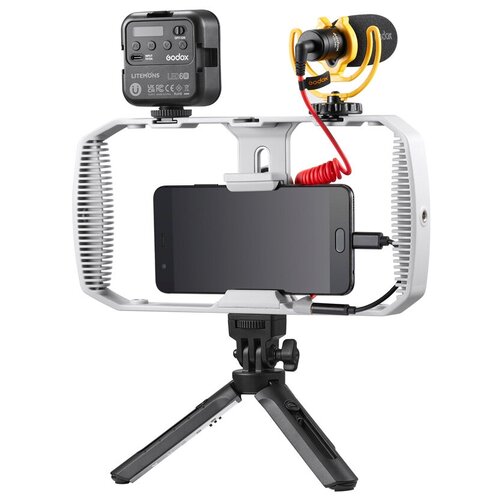 Комплект оборудования Godox VK1-LT для смартфона миништатив микрофон осветитель клетка 1929000₽