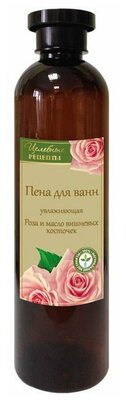 Целебные рецепты Пена для ванн "Роза и масло вишневых косточек", увлажняющая, 600 мл
