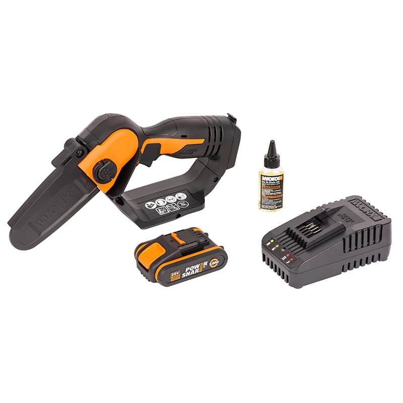 Аккумуляторная пила цепная WORX WG324E, 20В, 2Ач х1, ЗУ 2А, кейс WG324E - фото №6