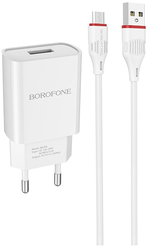 СЗУ Borofone BA20A Sharp single port charger set(Micro)(EU) 2.1A White