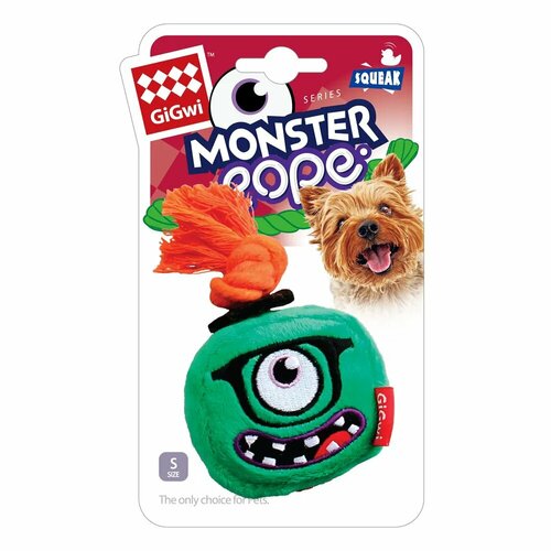 Игрушка для собак GIGWI Monster Rope Монстр с пищалкой (8 см)