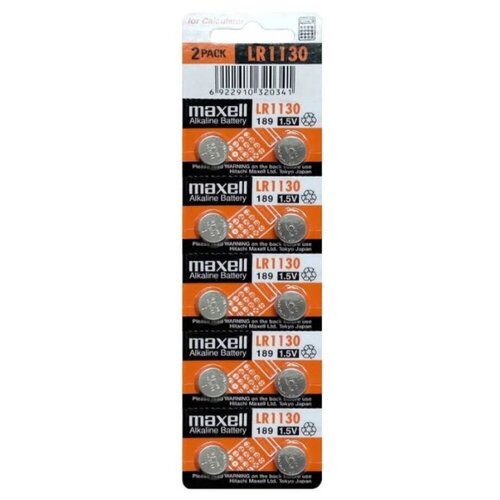 Батарейка Maxell G10/LR1130/LR54/389A/189 BL10 Alkaline 1.5V maxell alkaline battery lr1130