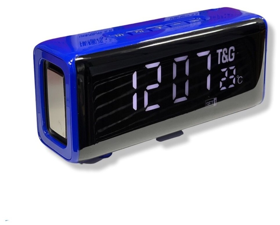 Портативная беспроводная колонка TG-174-CИ с часами и термометром