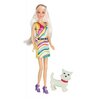 Кукла Toys Lab Ася Прогулка с щенком Блондинка в ярком платье, 28 см, 35057 - изображение
