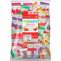 Органические леденцы на палочке YumEarth Organic Fruit Pops, Ассорти, 8 вкусов, 100 леденцов