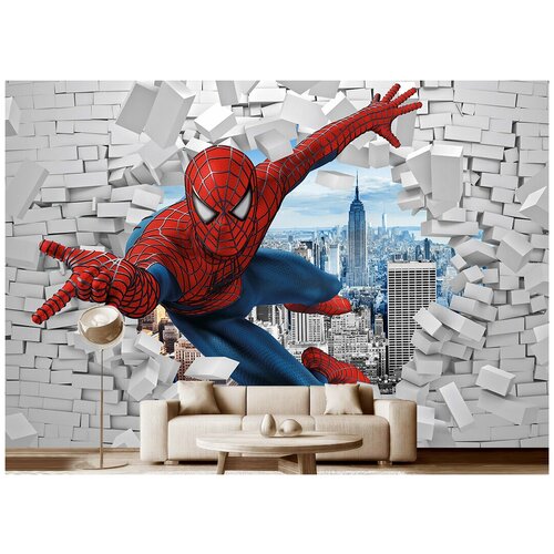 Фотообои на стену детские Модный Дом Супергерой Человек Паук 400x270 см (ШxВ)