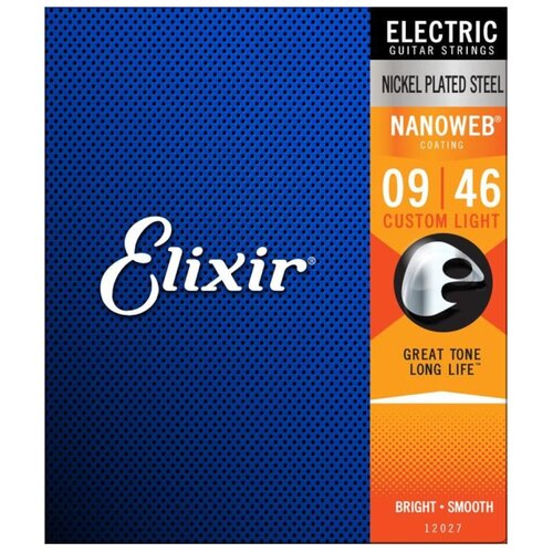 ELIXIR 12027 Струны для электрогитары набор струн elixir 11027 nanoweb anti rust custom light 1 уп