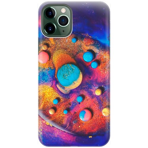 фото Re:pa накладка transparent для apple iphone 11 pro max с принтом "красочные капли"