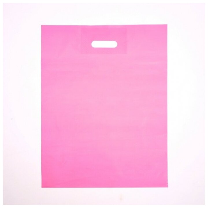 Пакет полиэтиленовый с вырубной ручкой, Розовый 30-40 См, 30 мкм - фотография № 1