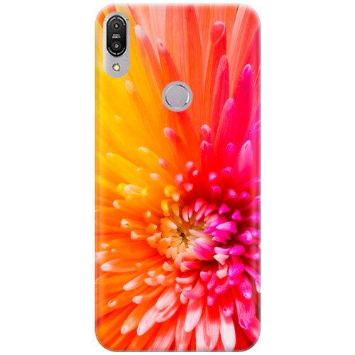 фото Ультратонкий силиконовый чехол-накладка для asus zenfone max pro m1 (zb602kl) с принтом "розовая хризантема" gosso