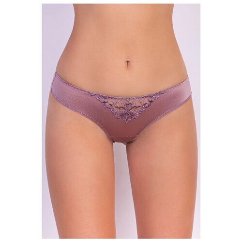 фото Milavitsa трусы тонг средней посадки с кружевом classic elegant, размер 102, кофейный десерт