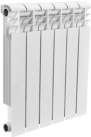 Радиатор биметаллический ROMMER Profi Bm 500 - 6 секций (подключение боковое, цвет белый)