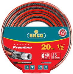 Шланг RACO PREMIUM поливочный, 40атм., армированный, 5-ти слойный, 1/2"х20м 40300-1/2-20_z01