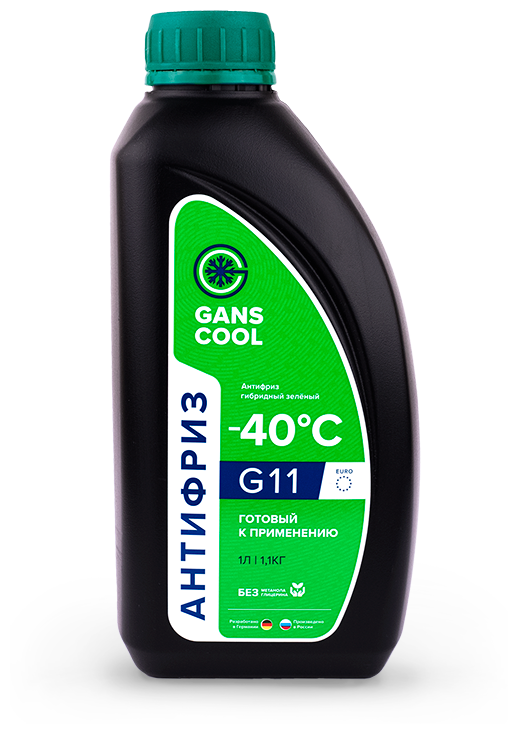 Антифриз GANS COOL -40C G11 (зеленый), 1л