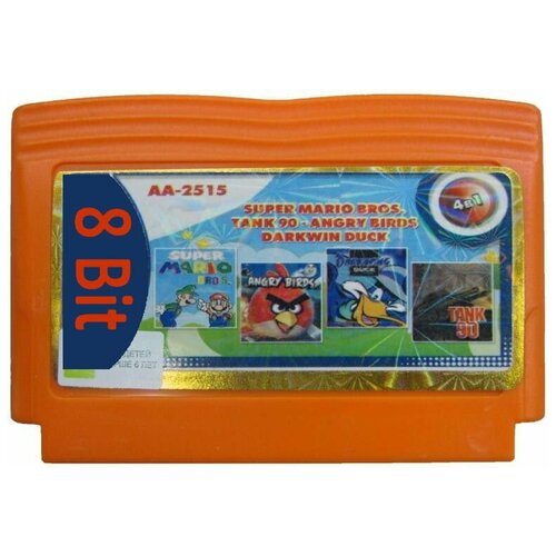 Сборник игр 4 в 1 AA-2515 ANGRY BIRDS / TANK 90 / DARKWIN DUCK / MARIO Bros. (8 bit) английский язык сборник игр 7 в 1 aa 2602 м к 5 30 р m k 3 28 p tank 90 mario bros contra 6 aladdin arkanoid 8 bit английский язык