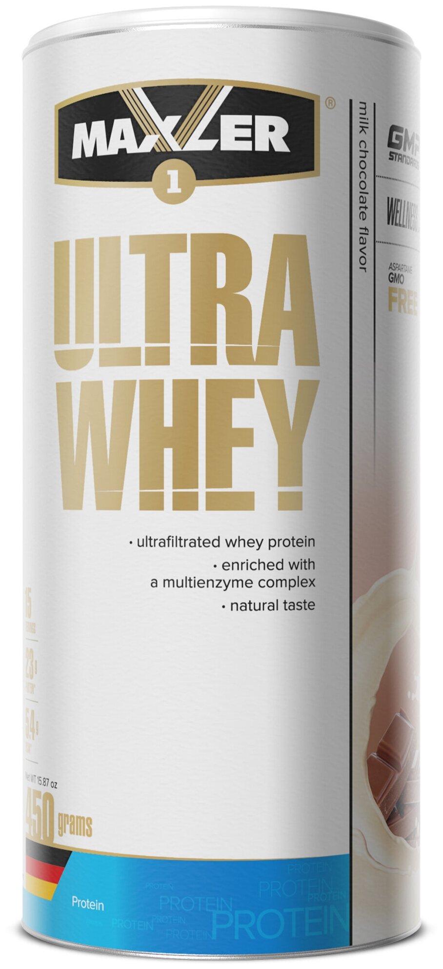 Протеин сывороточный, Maxler, Ultra Whey, 450 г, Молочный шоколад