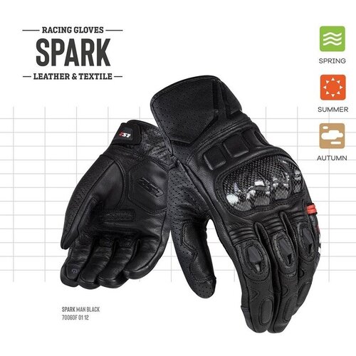 Мотоперчатки SPARK MAN GLOVES LS2 (черный, XL)