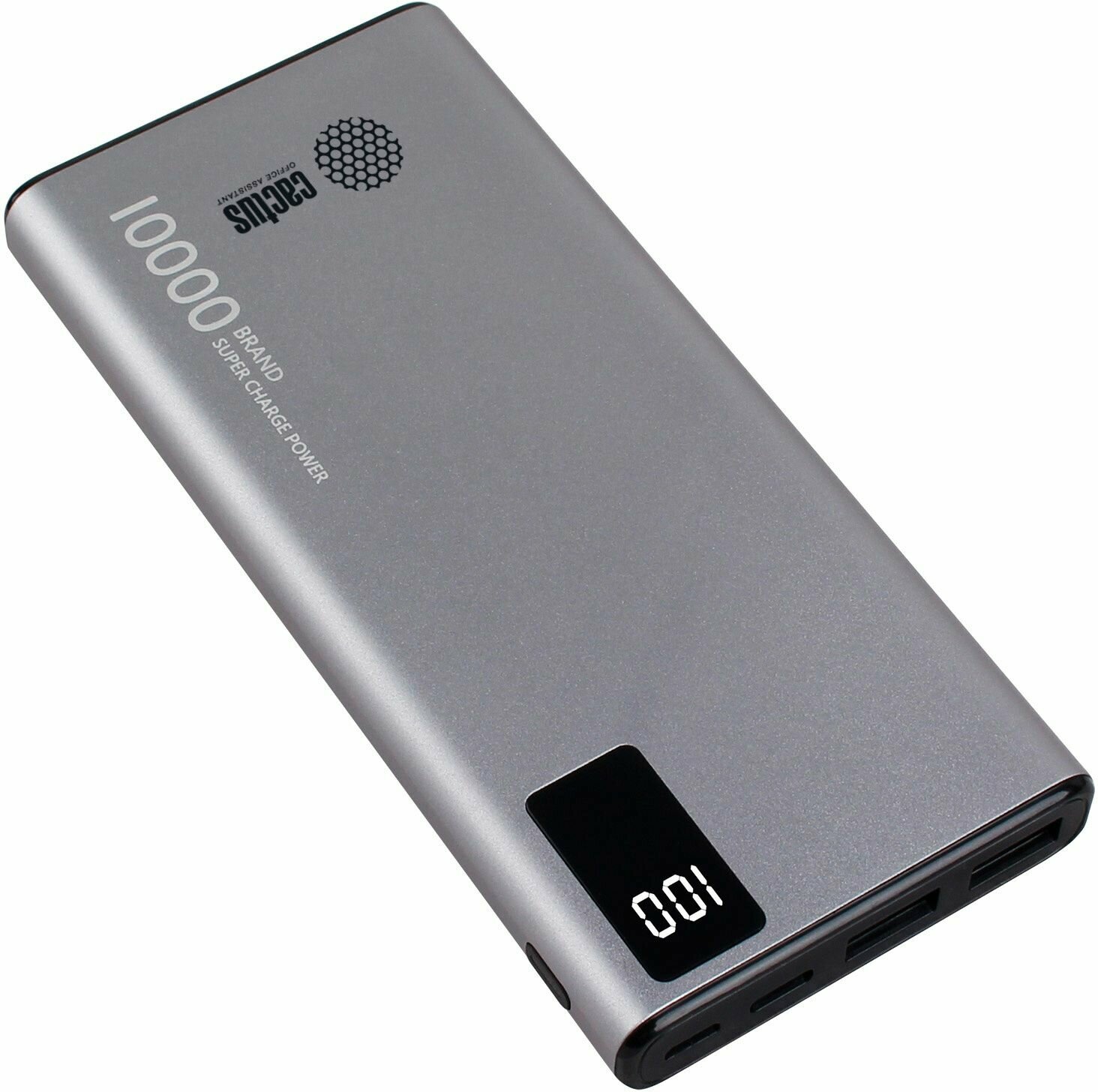 Мобильный аккумулятор Cactus CS-PBFSLT-10000 10000mAh 3A 2xUSB серый