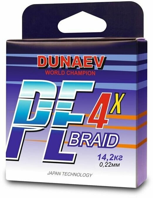 Шнур DUNAEV Braid PE X4 150 м 0,22