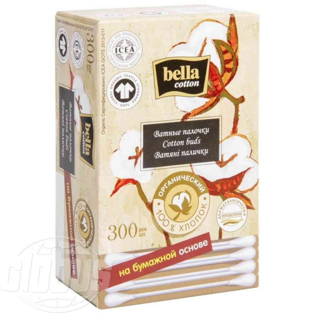 Ватные палочки Bella cotton органический хлопок 300шт Bella cotton care - фото №3