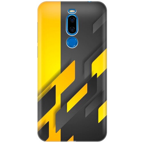 фото Силиконовый чехол на meizu x8 / мейзу х8 с принтом "черно-желтая абстракция" gosso