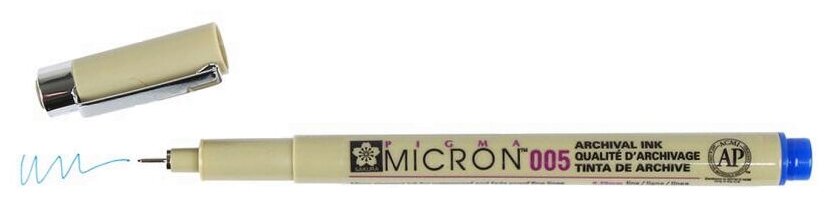 Ручка капиллярная Sakura Pigma Micron 0.2 мм, цвет чернил: синий