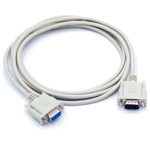 Переходник/адаптер KS-is COM(RS232) 9(M)-COM(RS232) 9(F), 1.5 м, 1 шт., белый кабель удлинительный com rs 232 9f 9m 1 8m
