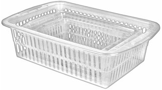 Набор прозрачных универсальных корзинок 3 шт (30х20 см; 37х25 см; 46х31см) Plast Team