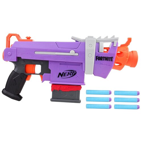 Бластер Nerf Fortnite SMG-E E8977, 25 см, фиолетовый бластер nerf fortnite smg zesty