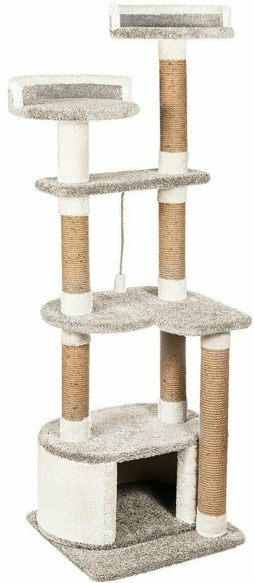 Игровой комплекс для кошек , огтеточкадля кошкис лежанками "Дрёма" серый