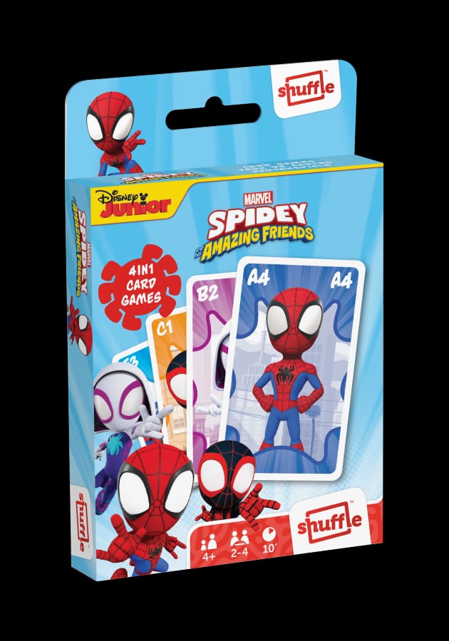 Настольная игра Shuffle Spidey и супер-друзья, карточная игра 4в1 для детей