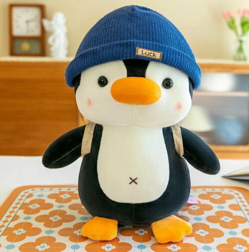 Мягкая игрушка Пингвин в синей шапке от GadFamily