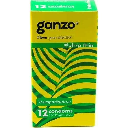 Ganzo Ultra thin презервативы ультратонкие, 12 шт.