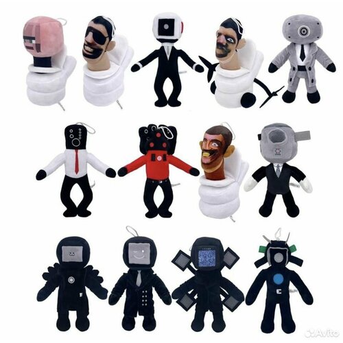 фото Мягкая трендовая игрушка skibidi toilets скибиди туалеты набор 13 героев new игрушки