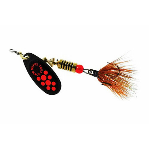 Блесна вращающаяся Mepps BLACK FURY MOUCHE, 1, Black/Orange, комплект из 1 штука