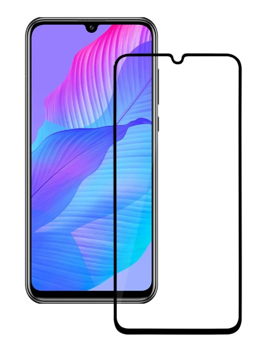 Защитное стекло "Полное покрытие" для Huawei Y8p/Honor 30i/хуавей уай8пи/хонор 30ай Черное