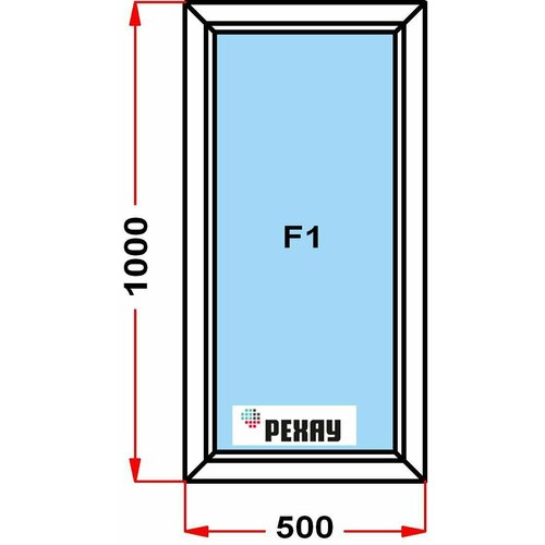 Окно из профиля РЕХАУ GRAZIO (1000 x 500), не открывающееся, 3 стекла