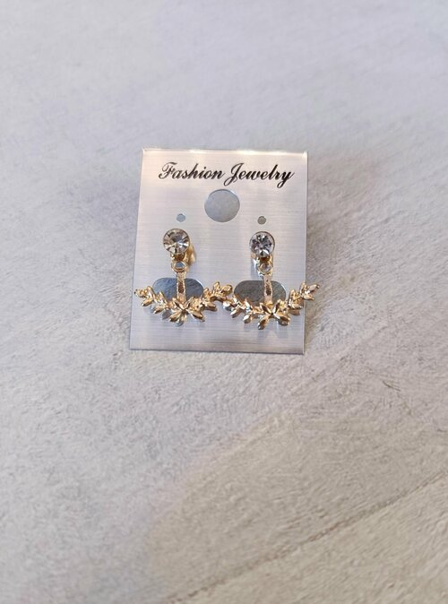Серьги пусеты Fashion jewelry, размер/диаметр 2 мм., золотой