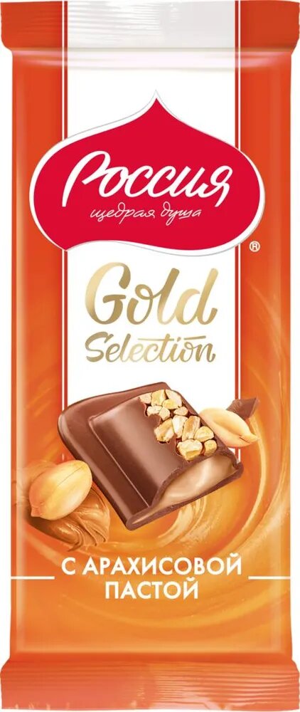 Молочный шоколад 3 шт*85 г с арахисовой пастой Gold Selection
