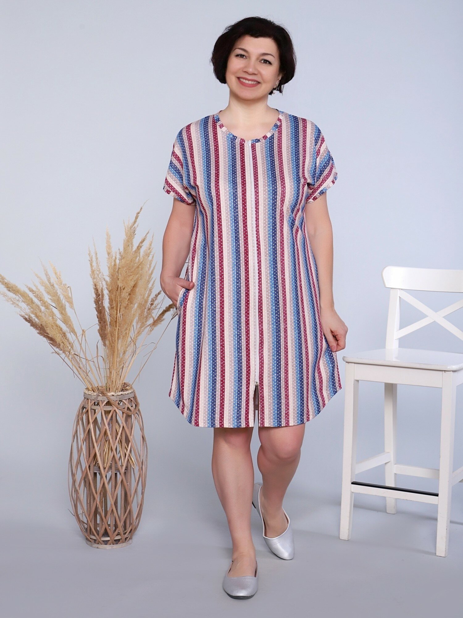 фото Халат женский кулирка полоса