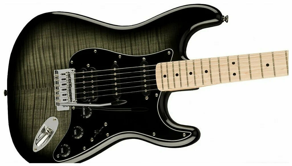 FENDER SQUIER Affinity Stratocaster FMT HSS MN BBST электрогитара, цвет черный берст
