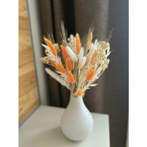 Долговечный букет сухоцветов Стабилизированные цветы Букет для вазы TRAVA_DECOR( лагурус, эвкалипт, лен, рожь, пшеница) для декора и интерьера