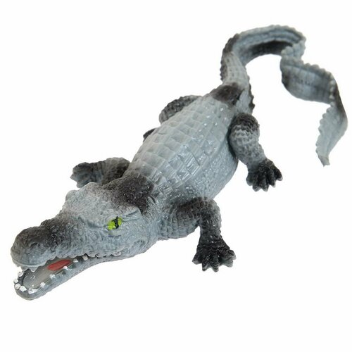 Фигурка Abtoys Юный натуралист: Рептилии, Крокодил серо-зеленый, резиновая (PT-01740)